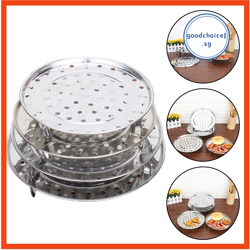 【Good】Stainless Steel Steamer Tray Rack Plate Steam Cooking 3 Stands ...
