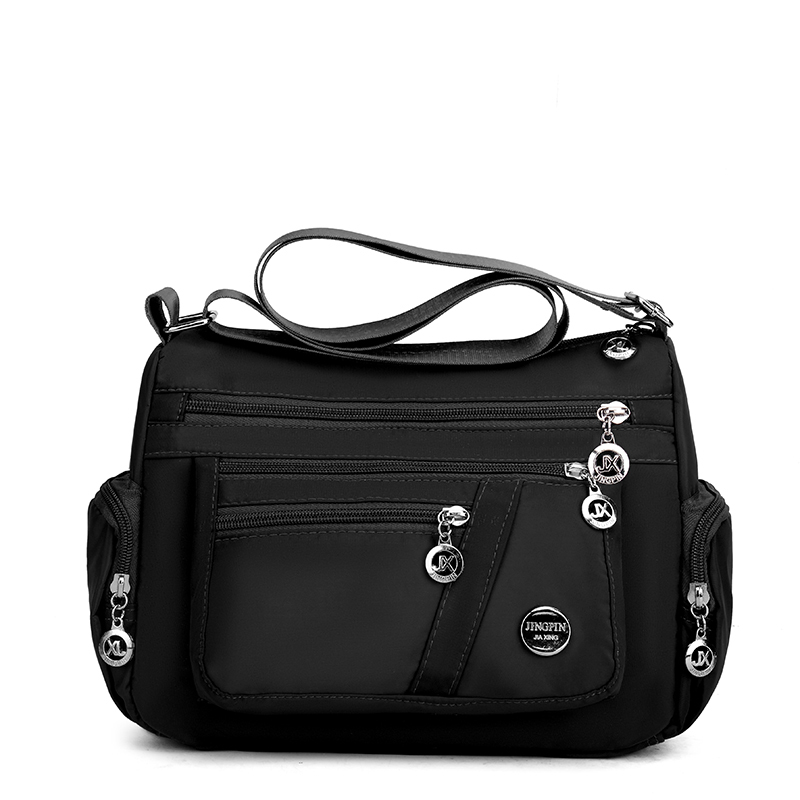 Ladies Shoulder Bag Multi-Zipper Pocket Female Bag All-Match Casual Bag ...