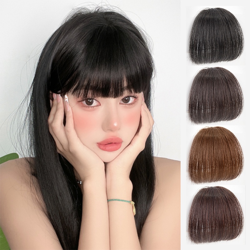 Natural-Looking Fake Bangs - Invisible Air Fringe Hairpiece for Women ...
