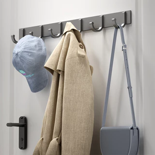 serony Lightweight and luxurious acrylic hook without punching, kitchen  cloth, scissors, storage, adhesive hook, bathroom door, clothes and hats, hanging  hook [elegant silver+row hook [4 hooks] 