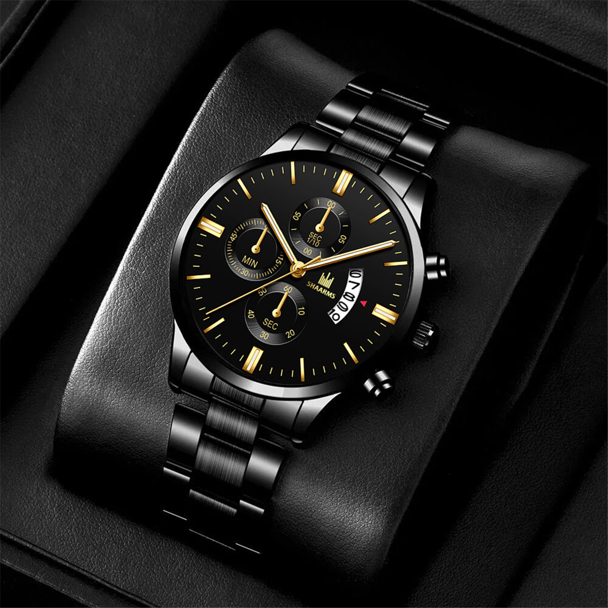 1 Men's Fashion Trend All-Match Steel Band Calendar Business Watch