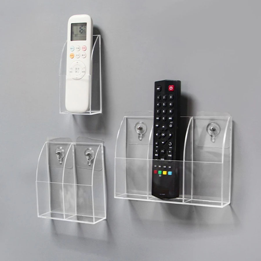 Acrylic Remote Control Holder Wall Mounted Remote Control Storage Box ...