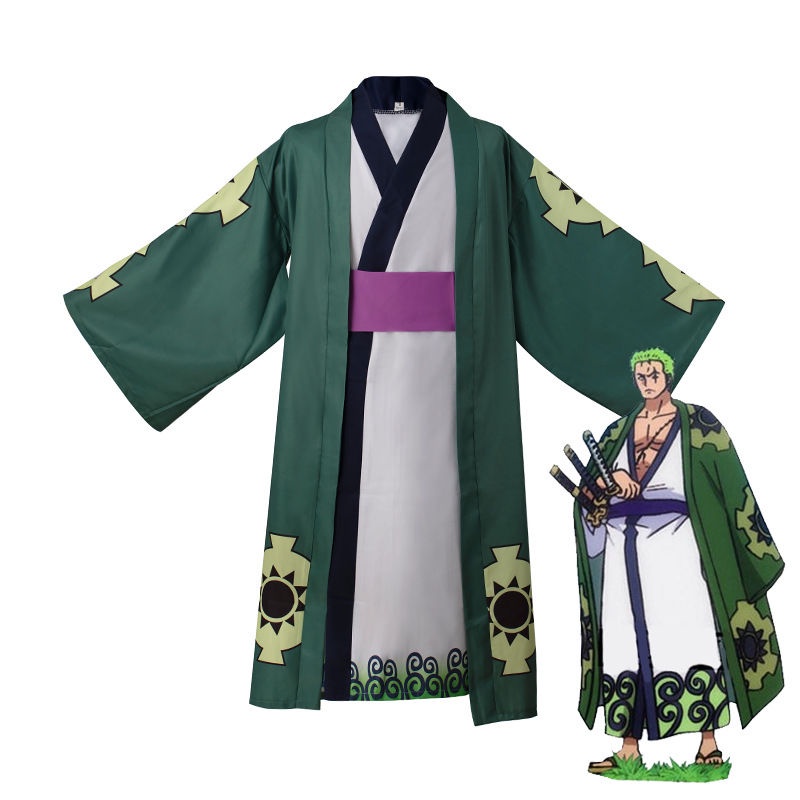 One Piece Cos Clothing Wano Country Cos Zoro Juro Yukata Japanese Cloak ...