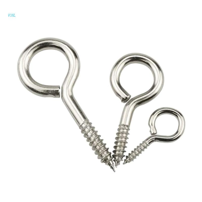 Vonl 20 Pieces M3/M4/M5 Stainless Steel Eye Screws Hooks Self-tapping ...