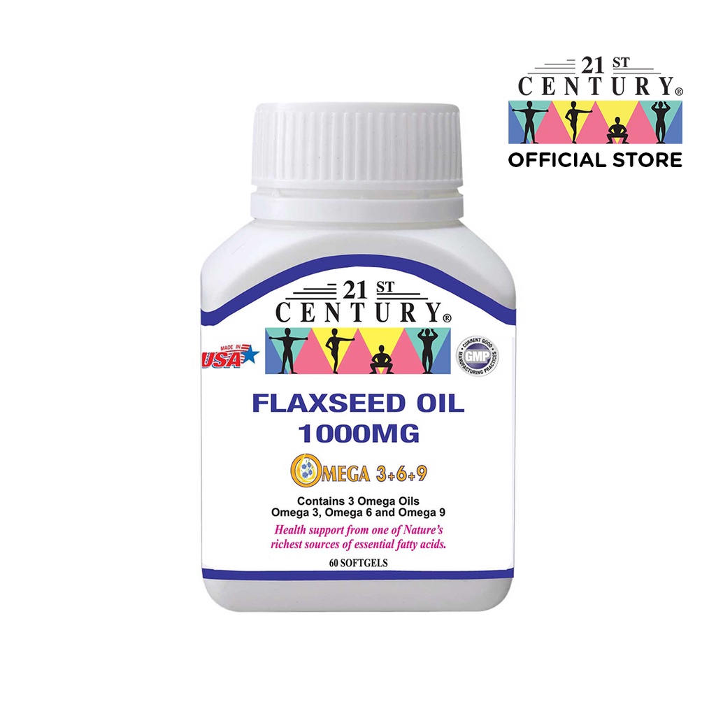 21st Century Omega 3+6+9 60'S from 1000mg of Flaxseed Oil 60 Softgel