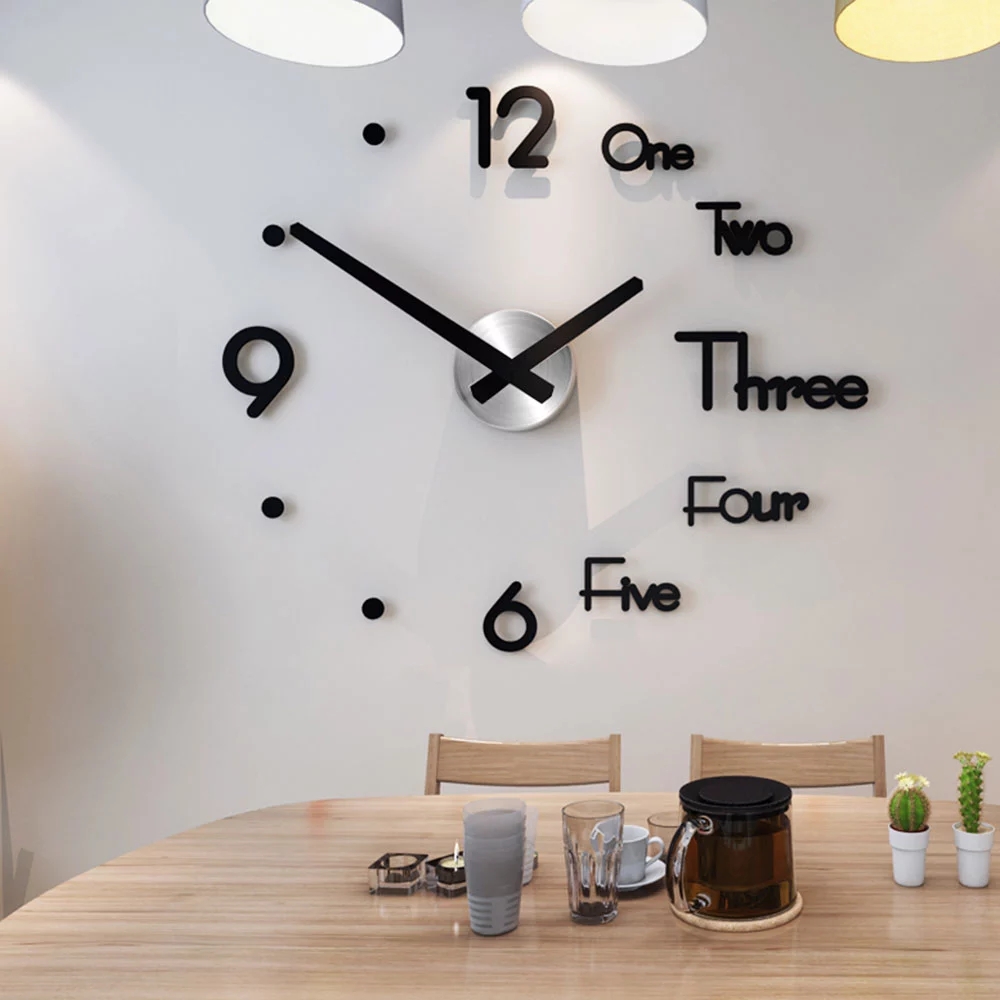 Modern Design Clock Watch Large Wall Clocks 3d Diy Acrylic Mirror Mechanism Stickers Home Living Room Decoration Quartz Needle