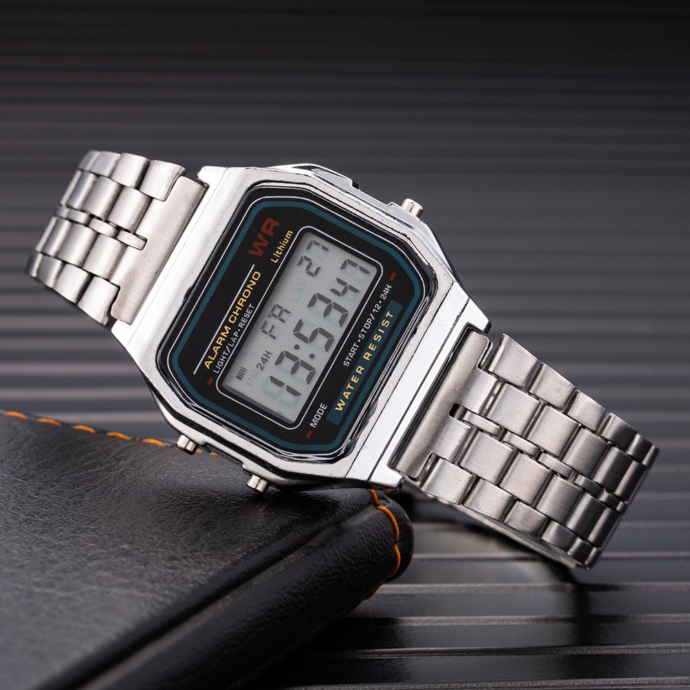 Fashion Unisex Men Women Watches Sports LED Digital Watch Stainless Steel Rose Gold Wrist Watch Stop Watch Shopee Singapore