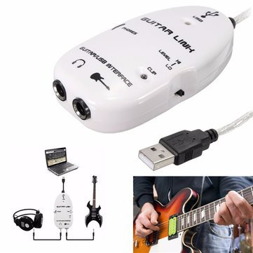 Guitar to USB Interface Link Cable Audio Recorder for Laptop Desktop ...