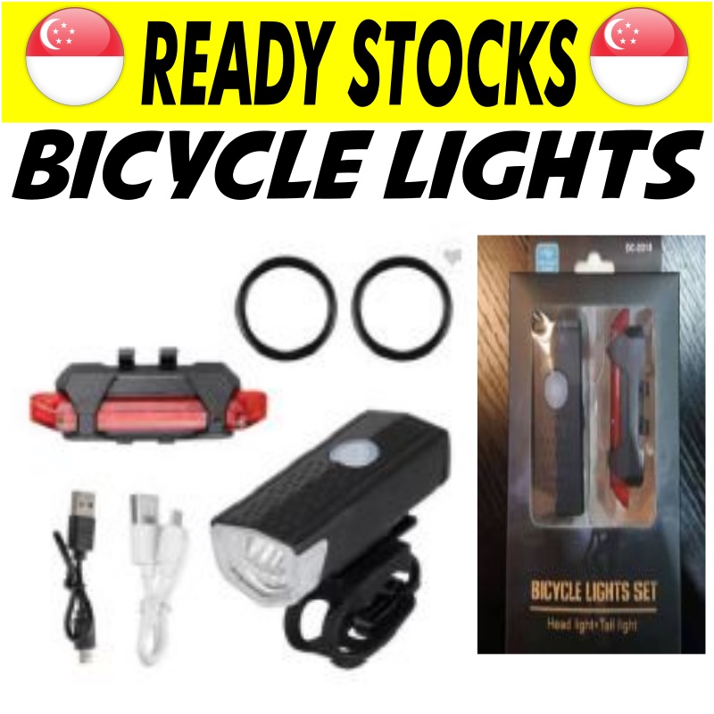 [Yishun] Bicycle Light Set Bike Front Back White Red LED Rechargable