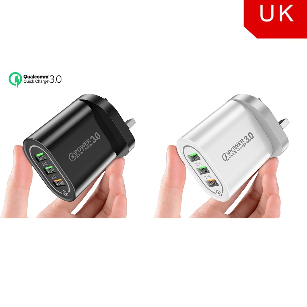QC 3.0 Wall Charger With 4 USB Port 30W Quick Charge UK Plug USB