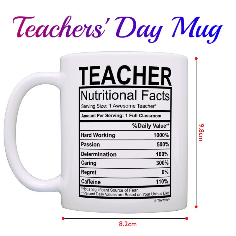 Teachers Day Gift Ceramic Cup Coffee Mug A Teacher Nutritional Facts! A