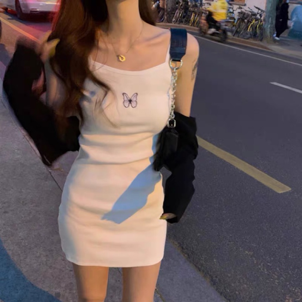 Ulzzang shop white dress