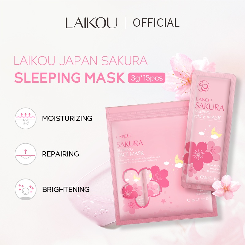 LAIKOU Sakura Sleeping Mask Acne Skin Care Moisturizing Soothing Night