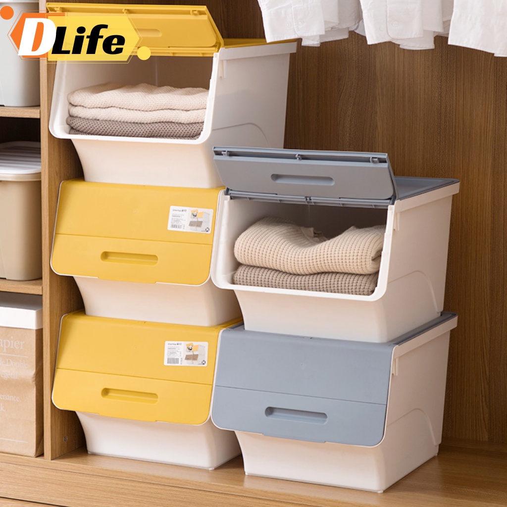 D.life High Quality 24/34L Plastic Stackable Storage Bins with Lids ...