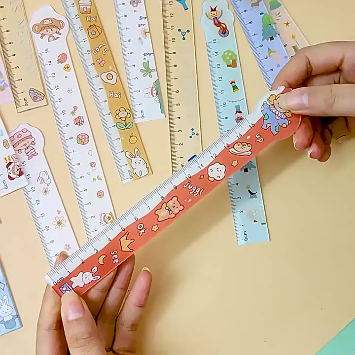 4 Pcs 15cm Creative Cartoon Straightedge Ruler School Measuring Rulers ...