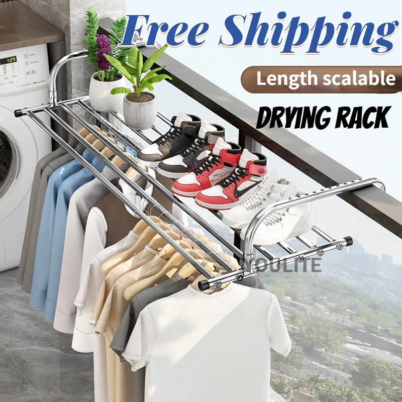 YOULITE Drying Rack Stainless Steel Window Clothes Rack Windowsill ...