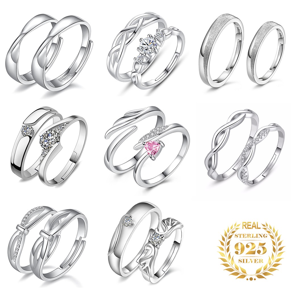 925 silver couple/women/men fashion rings adjustable jewellery