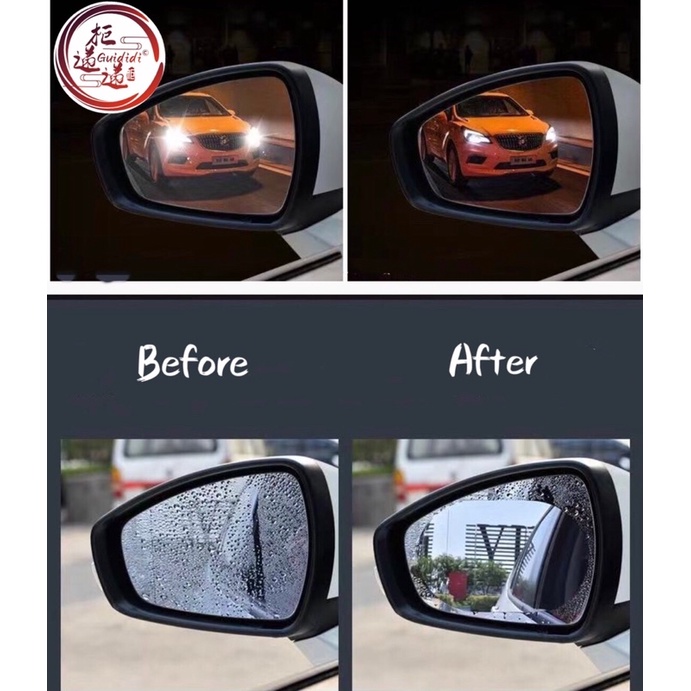 [Local Stock] 4Pcs Universal Car Mirror AntiFog Film Waterproof
