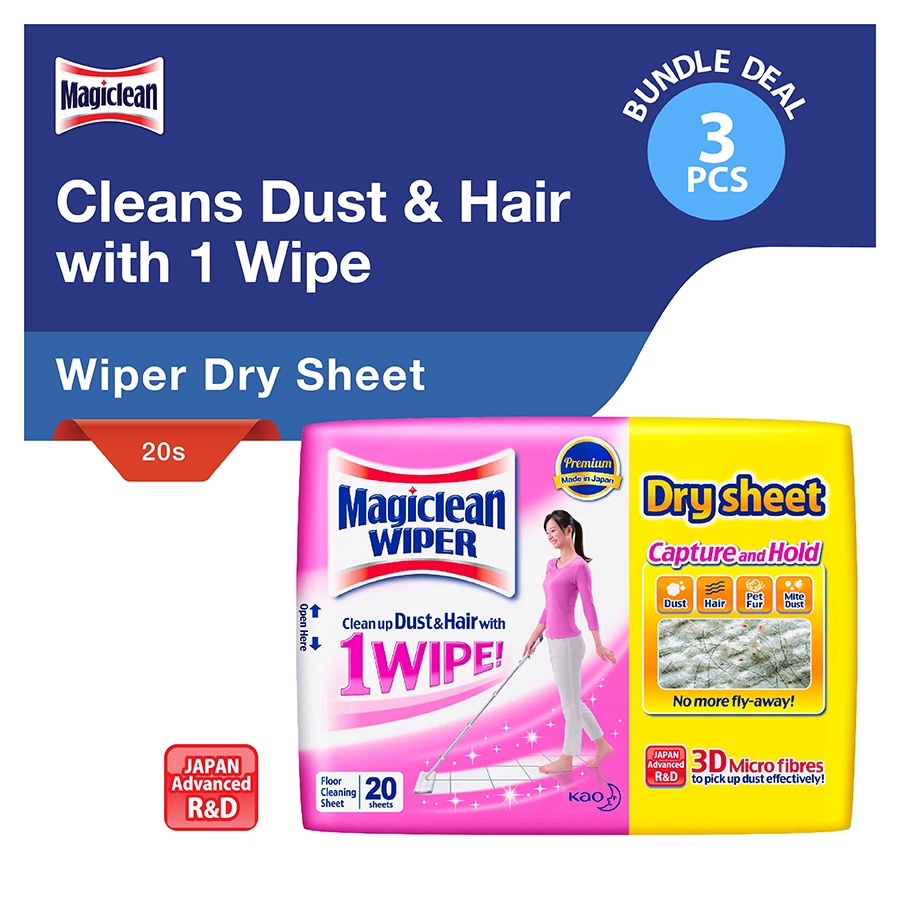 Magiclean Wiper Dry Sheets 20s (Set of 3) Shopee Singapore