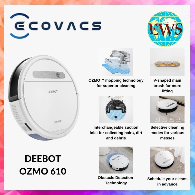 ECOVACS Deebot OZMO 610 Robotics Vacuum Cleaner Shopee Singapore