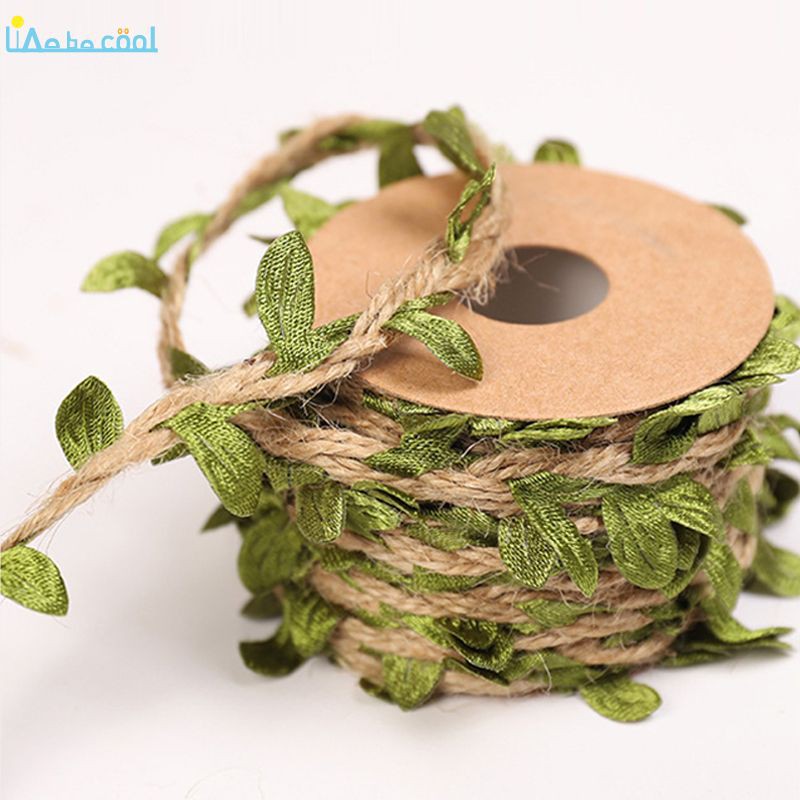 5M Natural Artificial Leaf Jute Jute String Rope Burlap Ribbon DIY ...