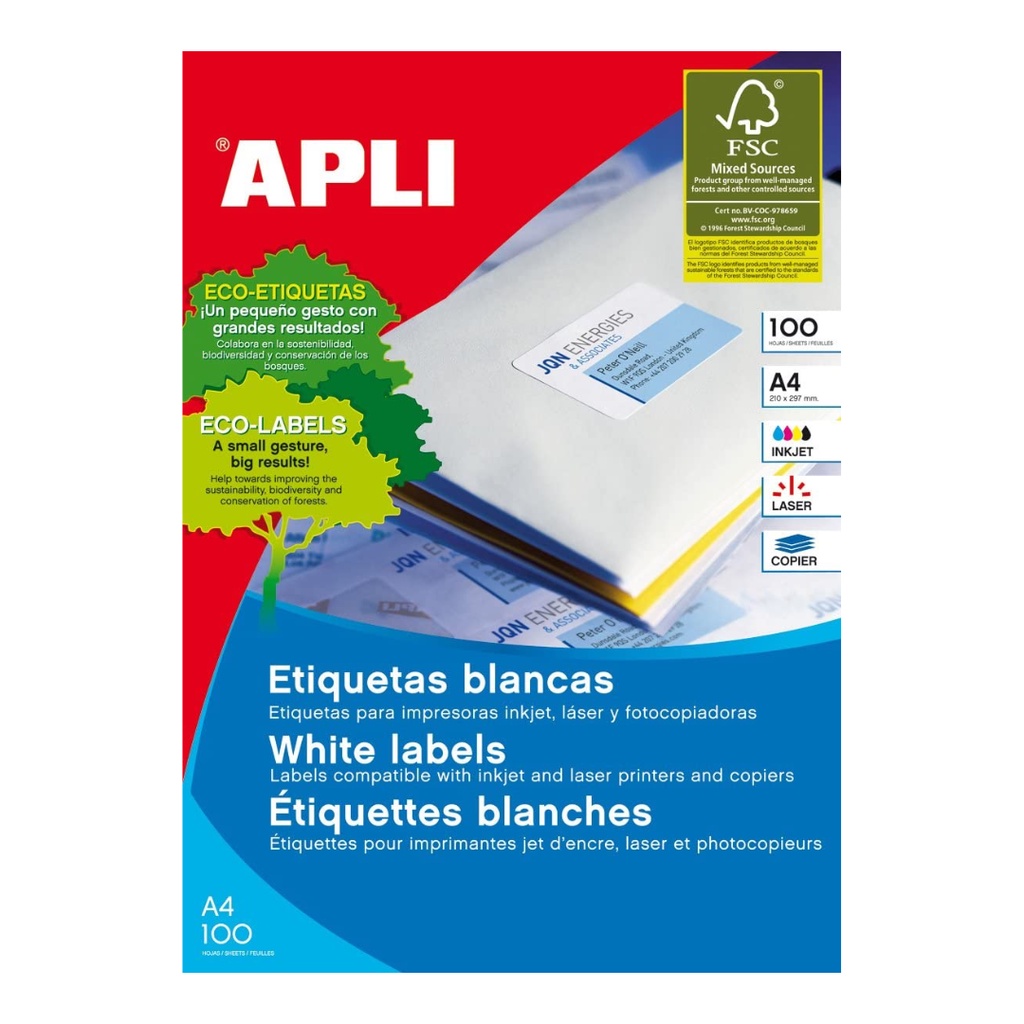 [SG] Apli #1286 White Permanent Labels 52.5 x 29.7mm [Evergreen ...