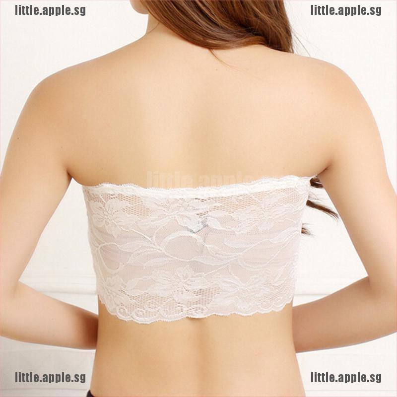 LI] Ladies Sexy Lace Stretch Boob Tube Top Bandeau Strapless