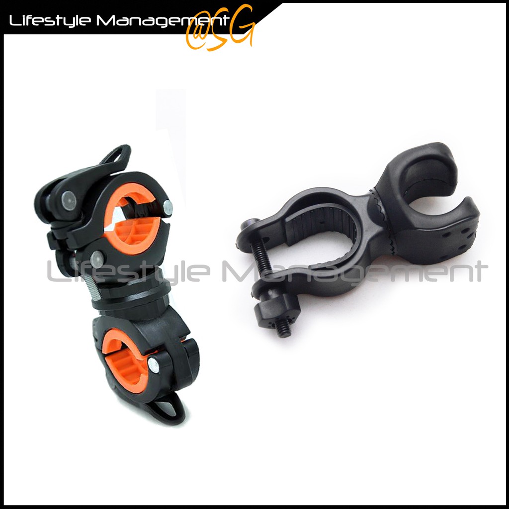 Bicycle Torch Torchlight Light Mount Clip Clamp Bracket Holder 360 ...