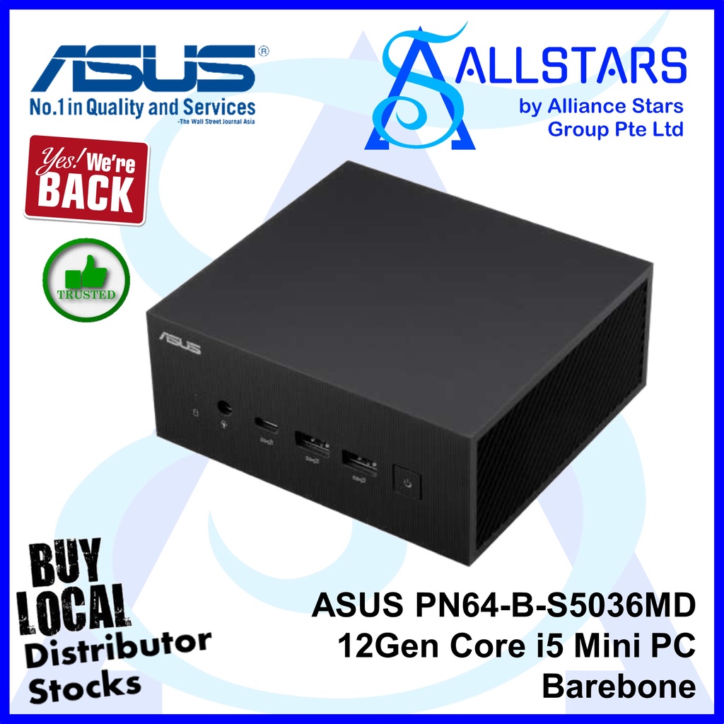 ASUS PN64BS5036MD 12Gen Core i5 Mini PC Barebone (i512500H, WIFI6E