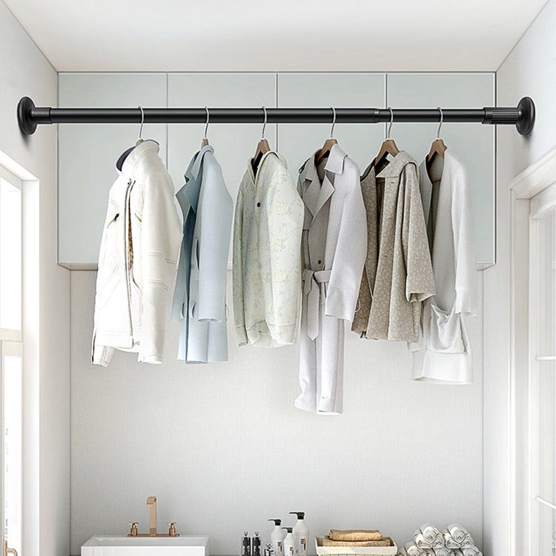 Punch-free telescopic rod Curtain rod Drying rack Shower curtain rod ...
