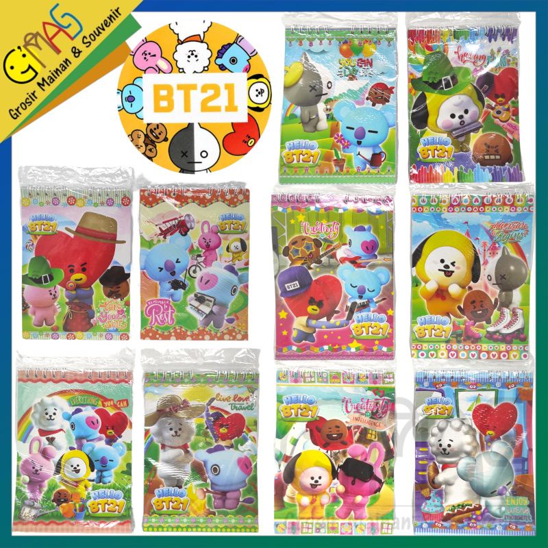 BT21 CHARACTER SPIRAL MEMO CHILDREN'S TOY - CHILDREN'S NOTE BOOK ...