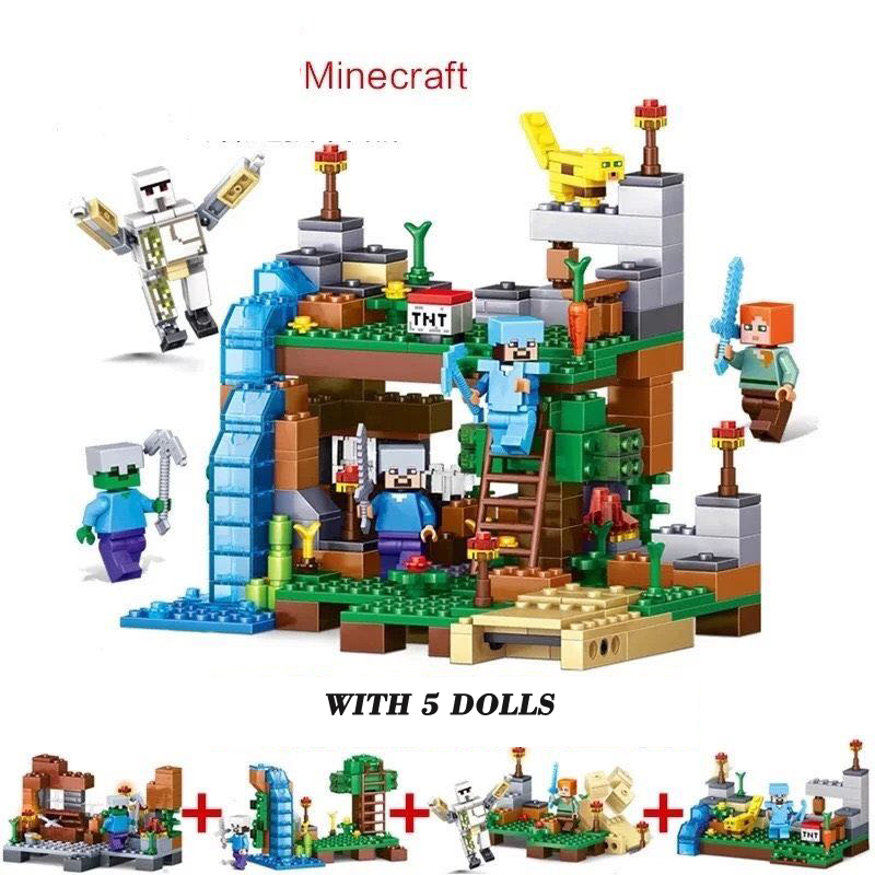 4 IN 1 Minecraft Cat Leopard Jungle Building Blocks Diy Educational ...