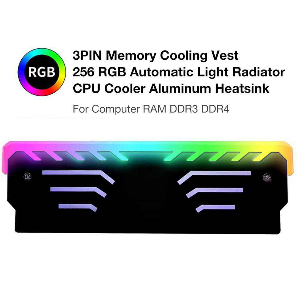 Memory Heatsink Memory Radiator For Computer RAM DDR3 DDR4 256 Color RGB Automatic Luminous