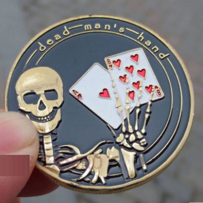 Protector De Cartas De Póker – Dead Man's Hand En Metal Dorado Con Relieve 3D, Regalo Ideal Para Fans Del Póker