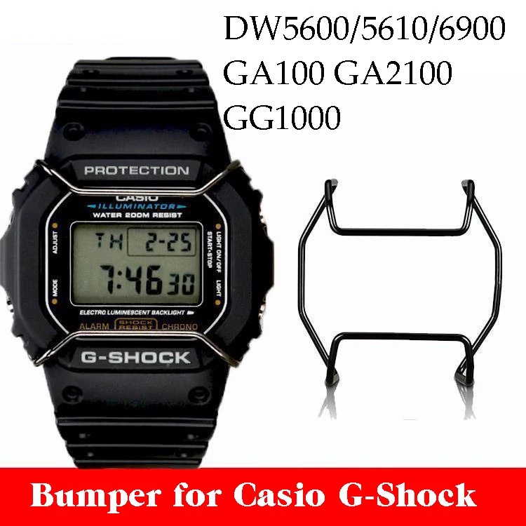 Metal Wire Guard Bumper for Casio G Shock DW5600 5610 6900 GA100 GA2100 GG1000 Anti collision Bezel Watch Protector Accessories