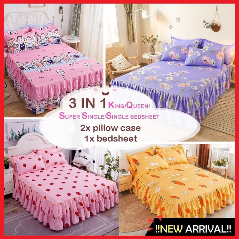 3 IN 1 QUEEN/KING/SUPER SINGLE/SINGLE Size High Quality Premium COTTON