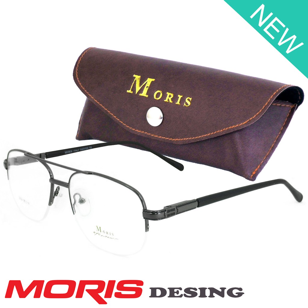 Moris Glasses Model 2904 Gray Grooved Frame Spring Legs Stainless Steel ...