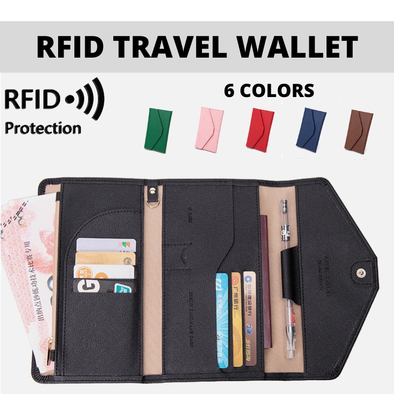 RFID AntiTheft Travel Wallet Passport Holder Document Organizer