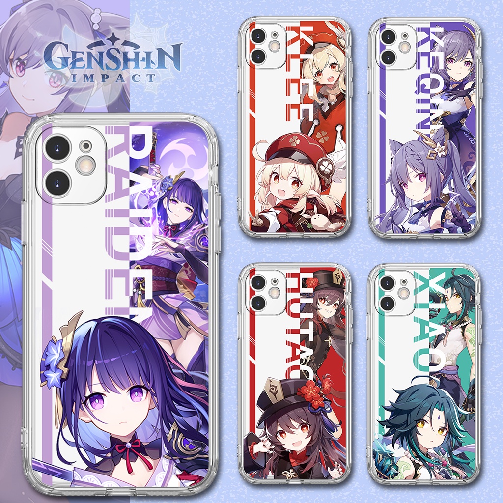 Genshin Impact Game theme Transparent phone case for iP 13Pro 14 Xs XR 6SPlus Shockproof protect camera anti drop Available for many makes and models Phone case