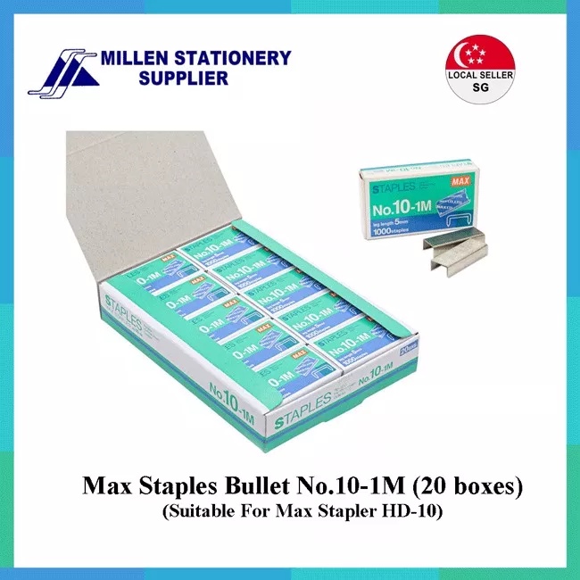 Max Stapler Bullets (Box of 20) [Millen Stationery] | Shopee Singapore
