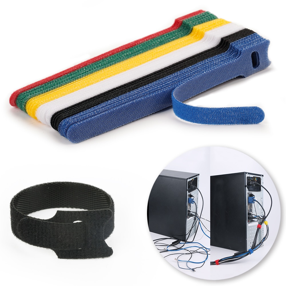 50/30/10pcs Colorful Reusable Velcro Cable Ties Wire For Wire Wrap Managemen, Tape Nylon Straps Cord Organizer Keeper Holder
