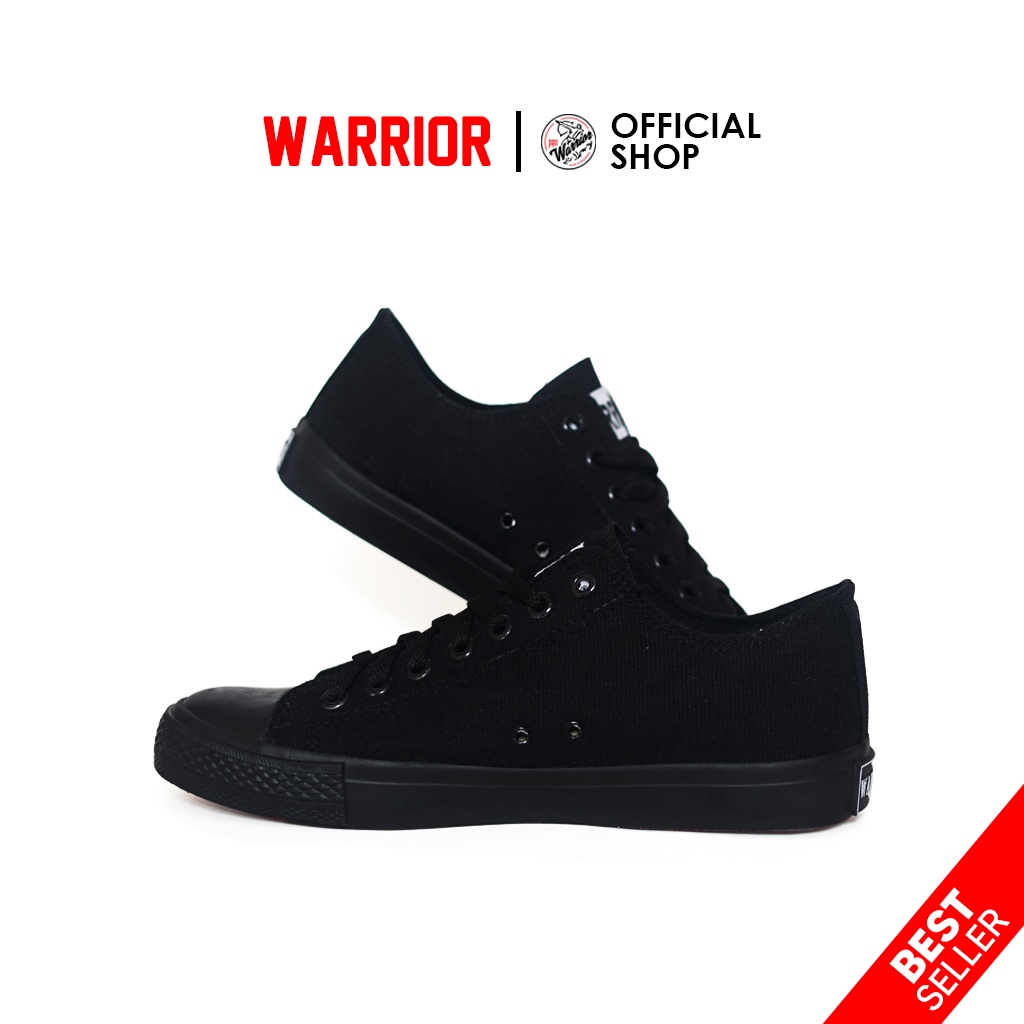 Sepatu Sekolah Warrior HItam - Sepatu Warrior Sparta All Black LC - Gambar 2