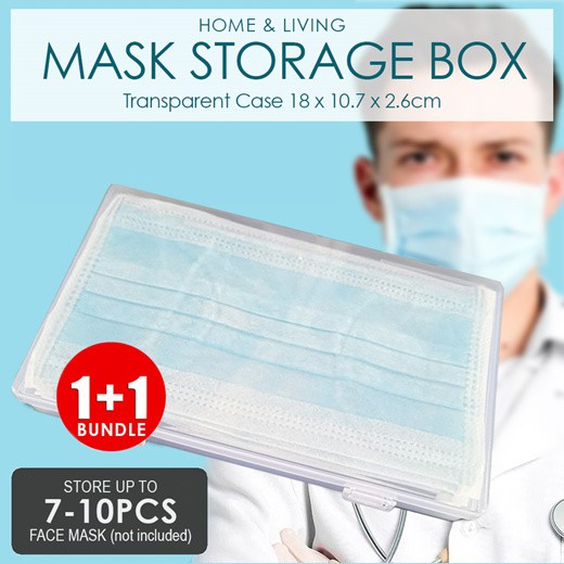1 + 1 : Mask Storage Containers. Transparent casing for face mask ...