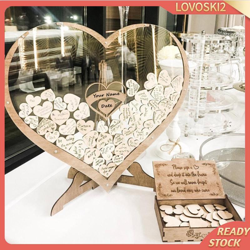 Heart Shaped Wedding Guest Book Drop Box Frame Party Decoration