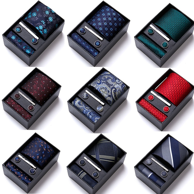 Men Ties Six Piece Set Gift Box Group Ties Business Formal Wear