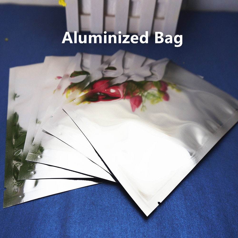 Food Mylar Foil Packaging Bag Top Open 100pcs Silver Plating Aluminium
