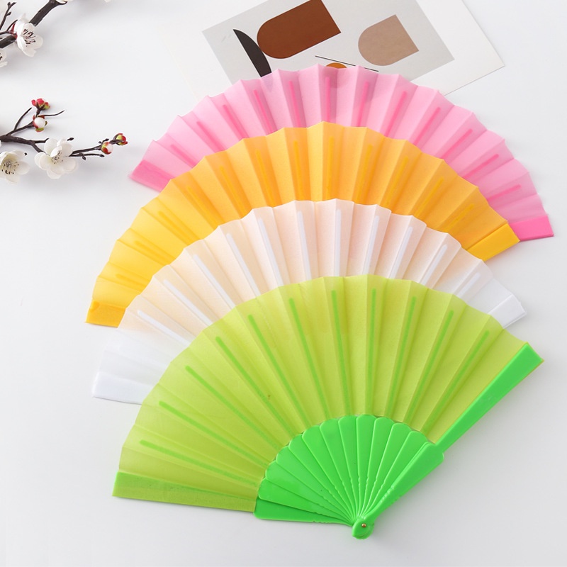 Folding Hand Held Fans Portable Dances Fan Plastic Fan Wedding Party ...