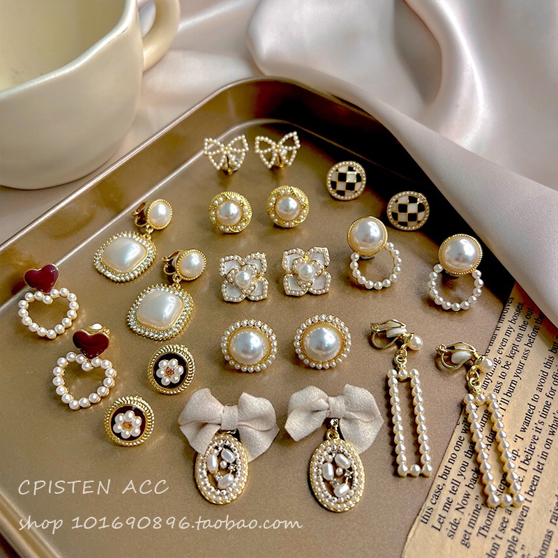 Pearl Painless Non Pierced Earring Earrings Clip on Earring Cute Ear Cuff Clip on Earrings Korean Hypoallergenic Pearl Earring Shopee Singapore