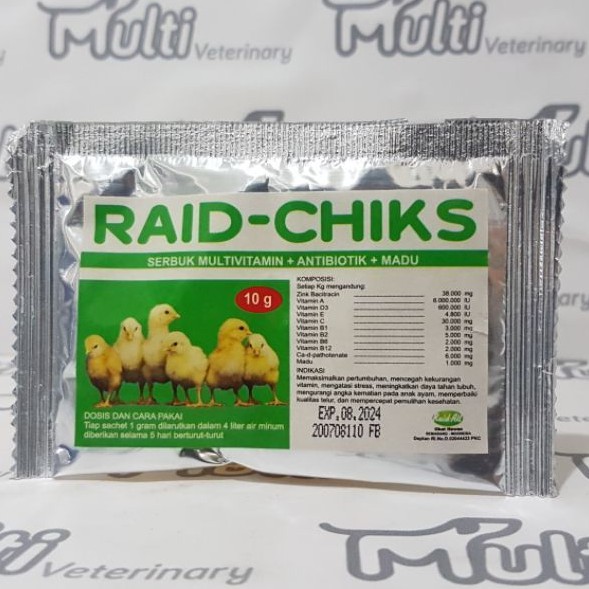 Raid CHICKS 10gram Raid All - Honey Antibiotic Multivitamin Powder for ...