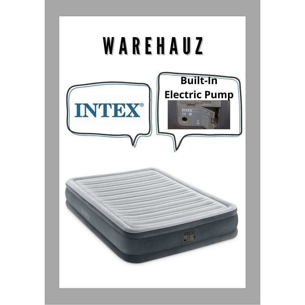 Intex 67768 Premium Dura-Beam Series Deluxe Queen Size Inflatable ...